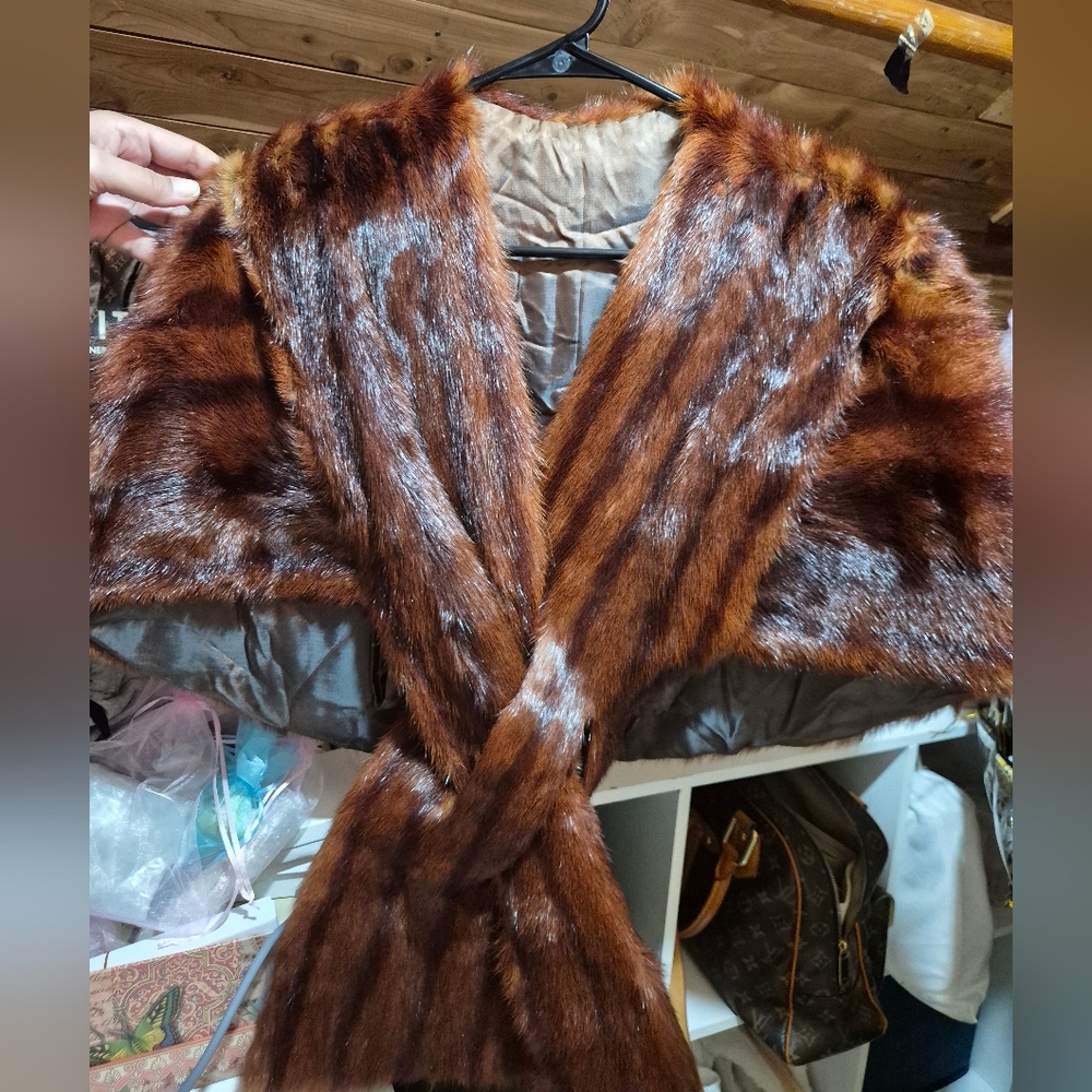 Vintage 50's Brow Fur Wrap Scarf